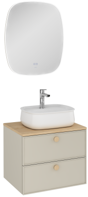 İsvea Mondo Çift Çekmeceli Lavabo Ünitesi Çakıl Gri 60 cm