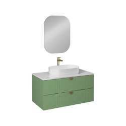 İsvea Infinity Kuvars Tezgahlı Lavabo Ünitesi Pastel Yeşili 100 cm