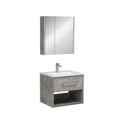 İsvea Combinato Lavabo Dolabı Tek Çekmeceli Retro Gümüş 60 cm