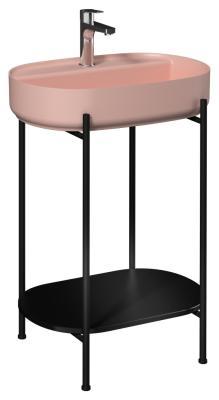 İsvea Puno Siyah Lavabo Ünitesi Somon Lavabo 60 cm