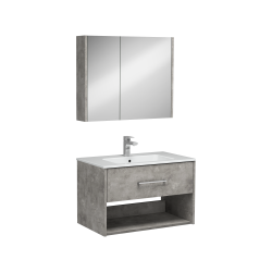 İsvea Combinato Lavabo Dolabı Tek Çekmeceli Retro Gümüş 80 cm