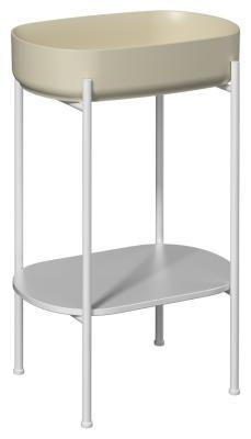 İsvea Puno Beyaz Lavabo Ünitesi Fil Dişi Lavabolu 55 cm