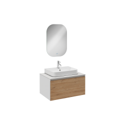 İsvea Coredo Lavabo Ünitesi Gofrato Beyaz-Detroit İç Çekmeceli 80 cm