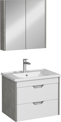 İsvea Pavia Çekmeceli Lavabo Ünitesi Retro Gümüş 65 cm