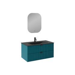 İsvea Infinity Lavabo Ünitesi Okyanus Siyah Lavabolu 100 cm