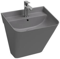 İsvea ColorISVEA Sott Aqua Asma Monoblok Lavabo 50 cm Taş Gri