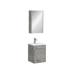 İsvea Combinato Lavabo Dolabı Kapaklı Retro Gümüş 40 cm