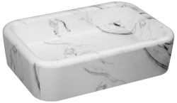 İsvea DecorISVEA Curvo Desenli Lavabo 60 cm Marmo Beyaz