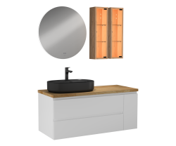İsvea Luce Lavabo Ünitesi Beyaz , Renkli Lavabolu 120 cm