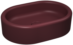 İsvea ColorISVEA Curvo Tezgah Üstü Lavabo 60 cm Rustik Bordo