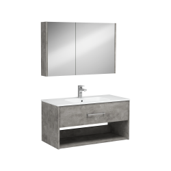 İsvea Combinato Lavabo Dolabı Tek Çekmeceli Retro Gümüş 100 cm