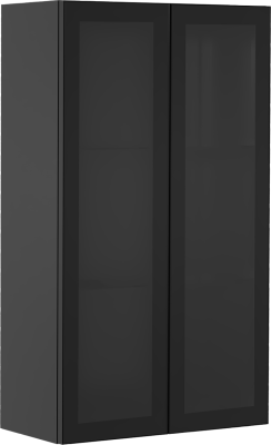 İsvea Infinity Artisan Cam Kapaklı Dolap Siyah 60 cm