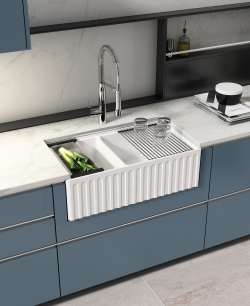 İsvea Ravenna Workstation Amerikan Evye Çift Hazneli 84 cm uygulama örneği