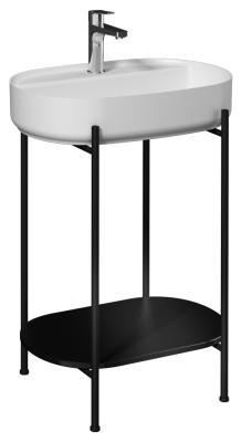 İsvea Puno Siyah Lavabo Ünitesi Beyaz Lavabolu 60cm 60 cm