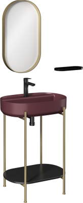 İsvea Puno Art Lavabo Ünitesi Rustik Bordo Lavabo 60 cm