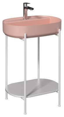 İsvea Puno Beyaz Lavabo Ünitesi Somon Lavabolu 60cm 60 cm