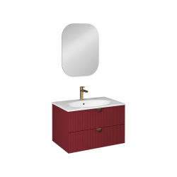 İsvea Infinity Lavabo Ünitesi Yakut Kırmızı 80 cm