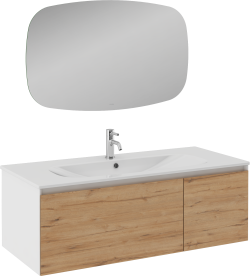 İsvea Coredo Lavabo Ünitesi Gofrato Beyaz-Detroit Rafsız 120 cm