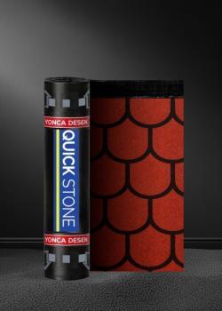 İzopak Quickstone Yonca Desen Polyester Taşıyıcılı Arduazlı Bitümlü Membran Kırmızı 4 mm 1x10 m