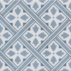 Çanakkale Seramik Ornament Mat Mavi Geometrik Sırlı Granit