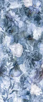 Çanakkale Seramik 120x280 Blue Blossoms Mat Porselen Karo