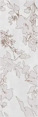 Çanakkale Seramik 40x120 Cment Beyaz Mat 3 Modül Floral Dekor