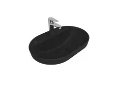 Çanakkale Seramik Zero 2.0 Yarı Gömme Oval Lavabo Mat Siyah 60x40
