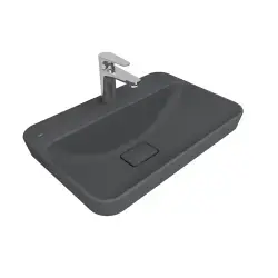 Çanakkale Seramik Zero 2.0 Yarı Gömme Dikdörtgen Lavabo Mat Antrasit Gri 60x40