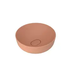 Çanakkale Seramik Zero 2.0 Yuvarlak Çanak Lavabo Mat Şeftali 40x40