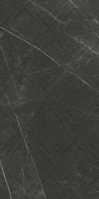 Çanakkale Seramik 40x80 Sandra Siyah Parlak Damask Dekor