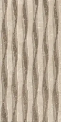 Çanakkale Seramik 30x60 Alegra Bej Parlak Kahve Dalga Dekor