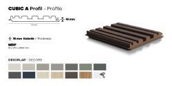 KASTAMONU ENTEGRE Cubic A WPD07 Boyanabilir PP 170x2800x18 mm Duvar Profili