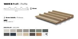 KASTAMONU ENTEGRE Wave B WPD07 Boyanabilir PP 186x2800x18 mm Duvar Profili