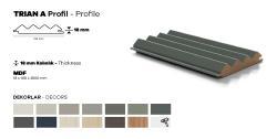 KASTAMONU ENTEGRE Trian A WPD07 Boyanabilir PP 108x2800x18 mm Duvar Profili