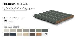 KASTAMONU ENTEGRE Trian B WPD07 Boyanabilir PP 186x2800x18 mm Duvar Profili