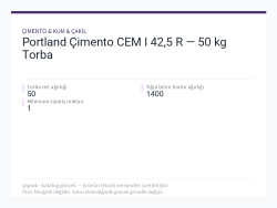 Portland Çimento CEM I 42,5 R — 50 kg Torba