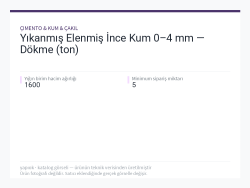 Yıkanmış Elenmiş İnce Kum 0–4 mm — Dökme (ton)