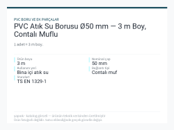 PVC Atık Su Borusu Ø50 mm — 3 m Boy, Contalı Muflu