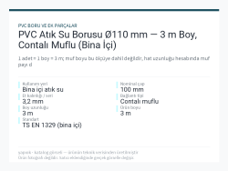 PVC Atık Su Borusu Ø110 mm — 3 m Boy, Contalı Muflu (Bina İçi)