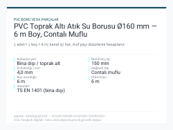 PVC Toprak Altı Atık Su Borusu Ø160 mm — 6 m Boy, Contalı Muflu
