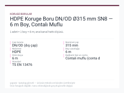 HDPE Koruge Boru DN/OD Ø315 mm SN8 — 6 m Boy, Contalı Muflu