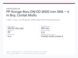 PP Koruge Boru DN/OD Ø400 mm SN8 — 6 m Boy, Contalı Muflu