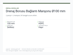 Drenaj Borusu Bağlantı Manşonu Ø100 mm
