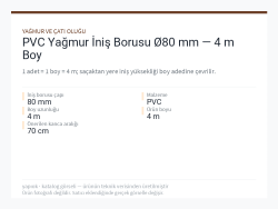 PVC Yağmur İniş Borusu Ø80 mm — 4 m Boy
