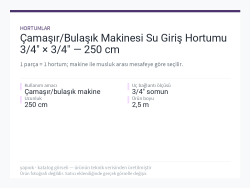 Çamaşır/Bulaşık Makinesi Su Giriş Hortumu 3/4" × 3/4" — 250 cm