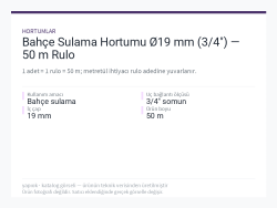 Bahçe Sulama Hortumu Ø19 mm (3/4") — 50 m Rulo