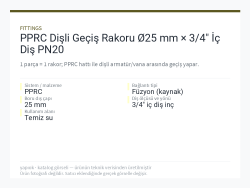 PPRC Dişli Geçiş Rakoru Ø25 mm × 3/4" İç Diş PN20