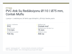 PVC Atık Su Redüksiyonu Ø110 → Ø75 mm, Contalı Muflu