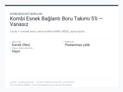 Kombi Esnek Bağlantı Boru Takımı 5li — Vanasız