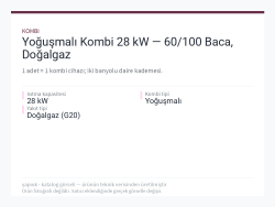 Yoğuşmalı Kombi 28 kW — 60/100 Baca, Doğalgaz